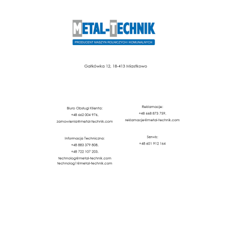 Części do Ładowacza czołowego Metal-Technik Tytan MT-01